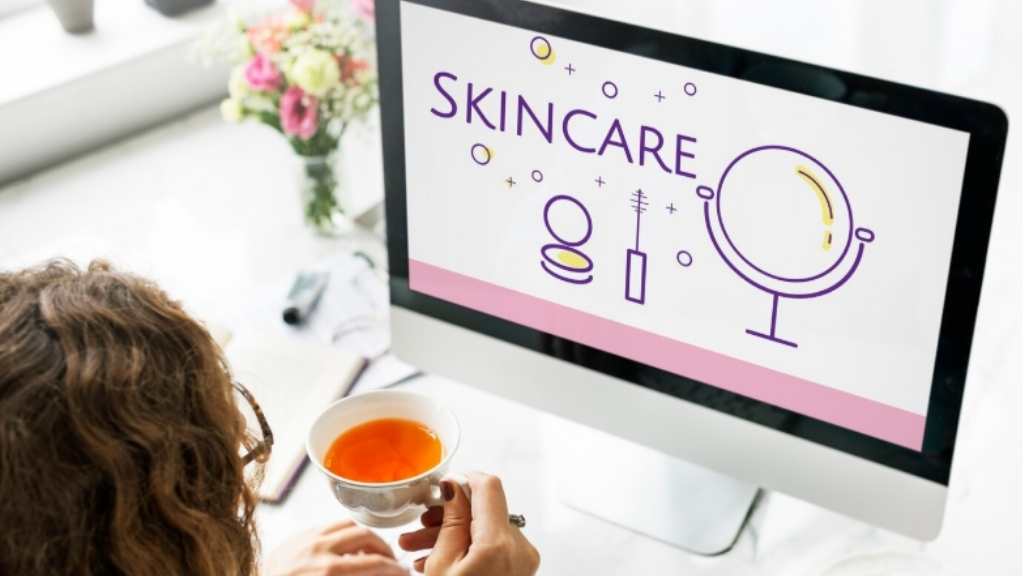Woman researching best beauty product in Rajshahi